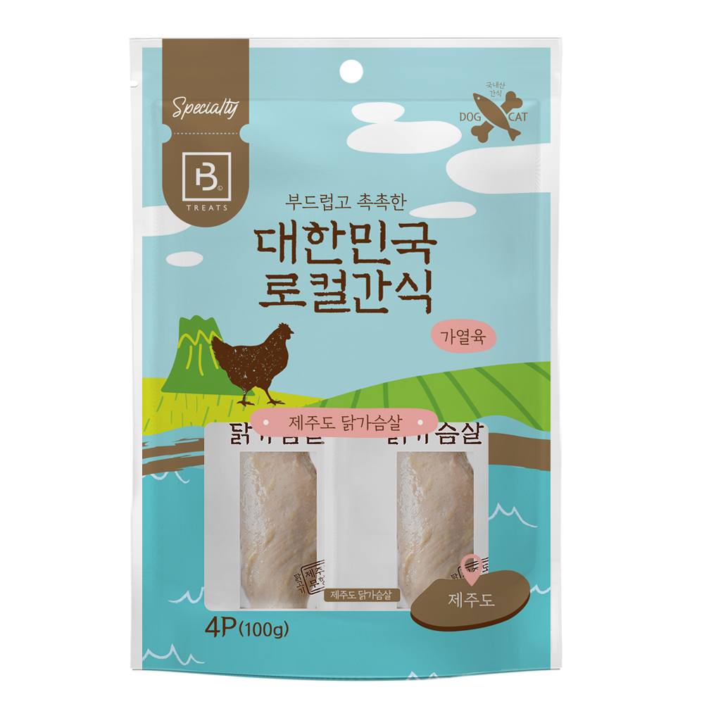 브리더랩 대한민국 로컬간식 제주도 닭가슴살 촉촉순살 4p